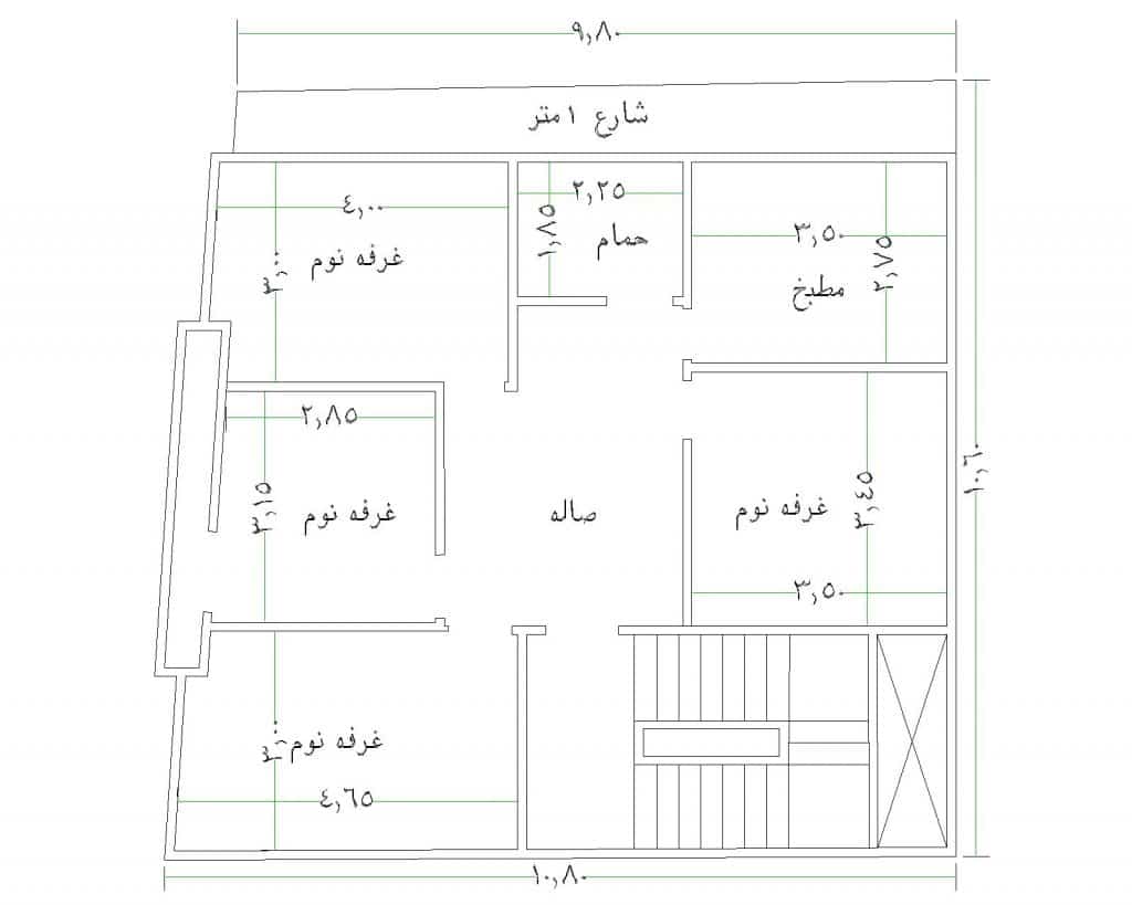 خرائط شقق صغيرة 100 متر1