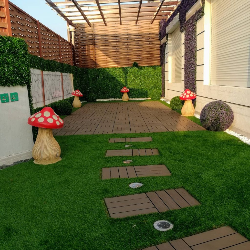 تصميم حديقة منزلية مستطيلة2