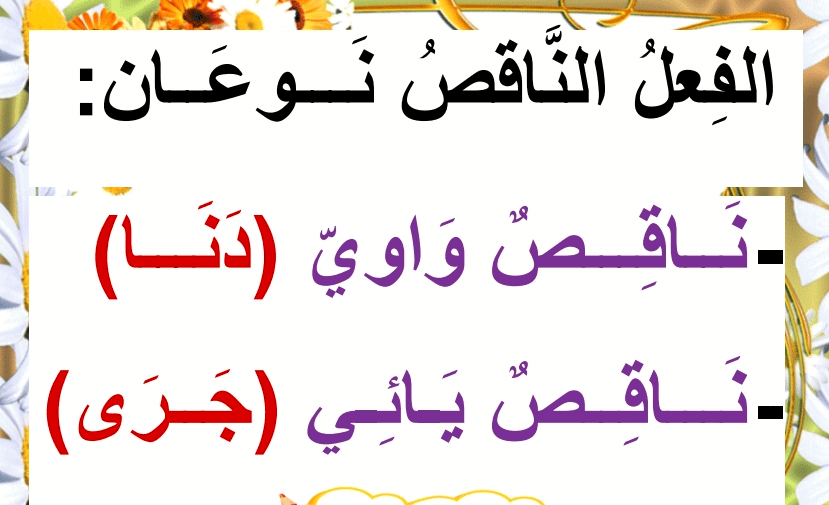 شرح درس الفعل المثال