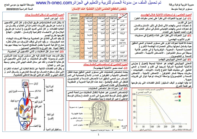 شرح درس التغذية عند الانسان