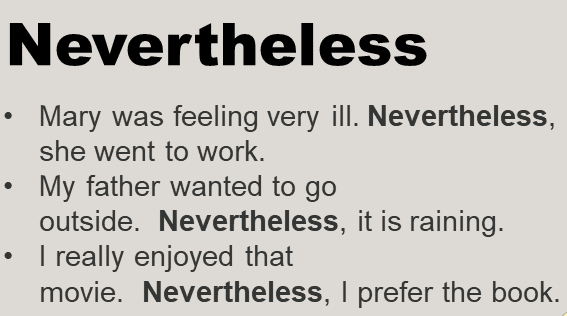 شرح قاعدة nevertheless
