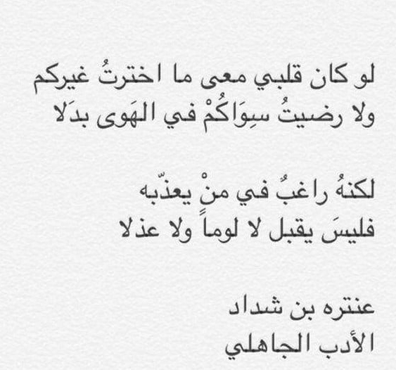 ابيات شعر جاهلي عن الحب