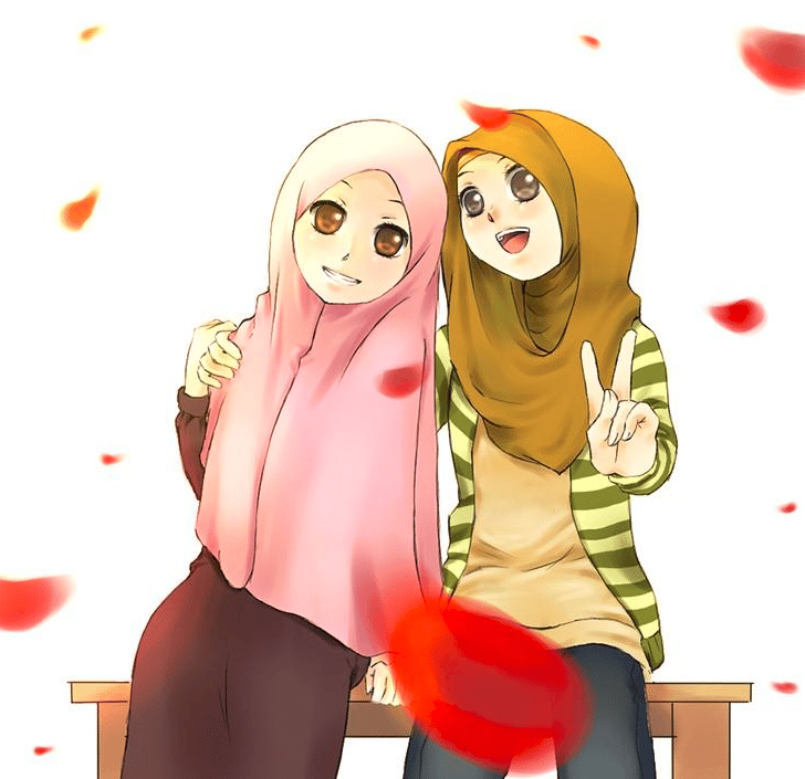 انمي صديقات محجبات 3