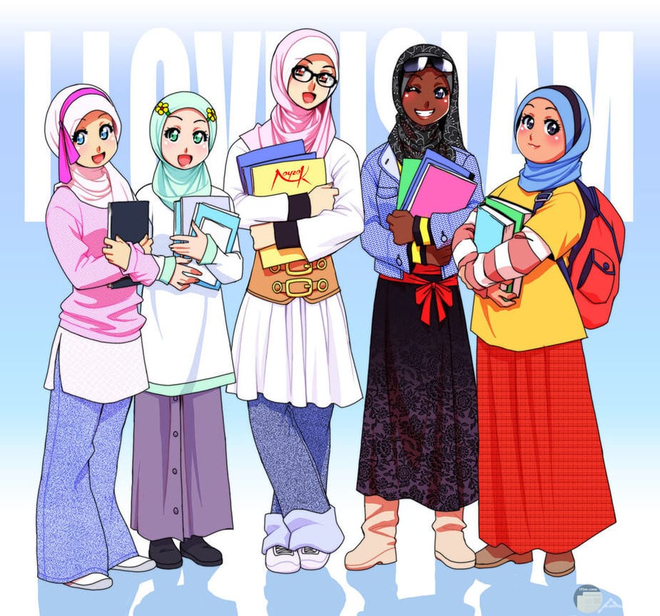 انمي صديقات محجبات 1