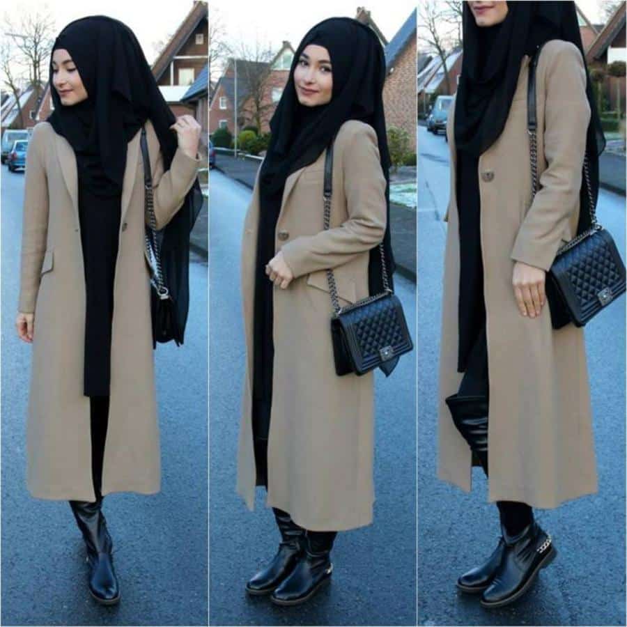 تنسيق اللون البيج مع الأسود 1