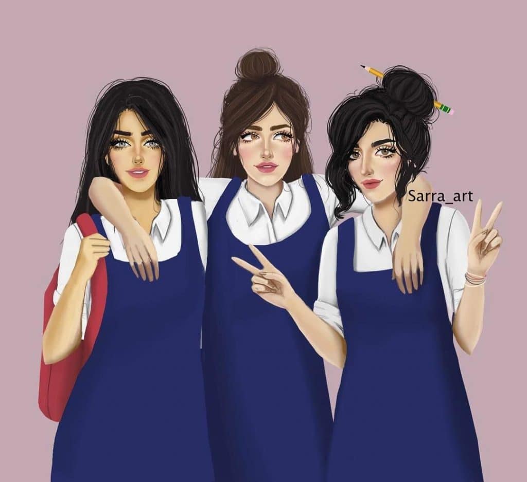 رمزيات ثلاث بنات كيوت 1