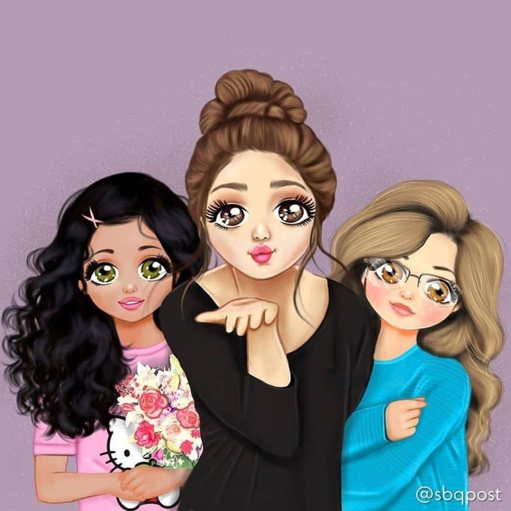 رمزيات ثلاث بنات كيوت 2