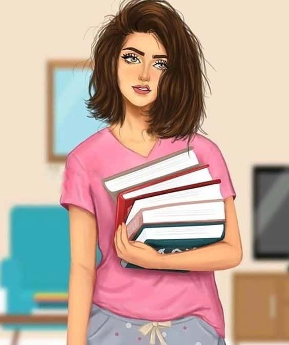 رمزيات بنات مع كتب 3