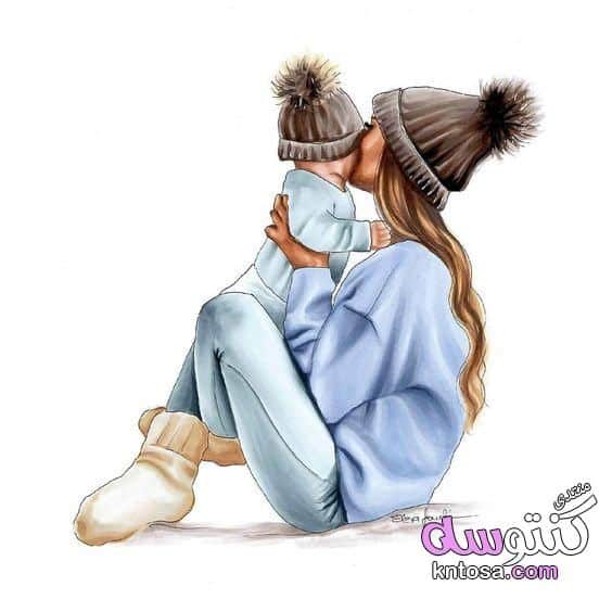 رمزيات ام وبنتها رسم1