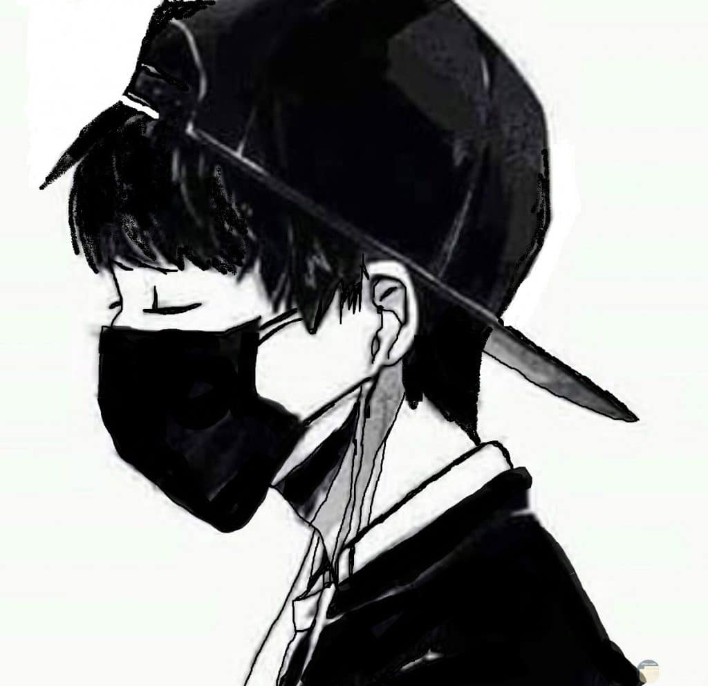 انمي اسود حزين1