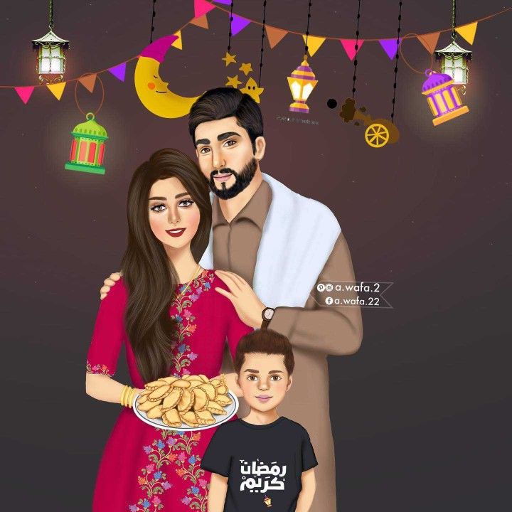 رمزيـات ام واب وطفلهما كرتون 5
