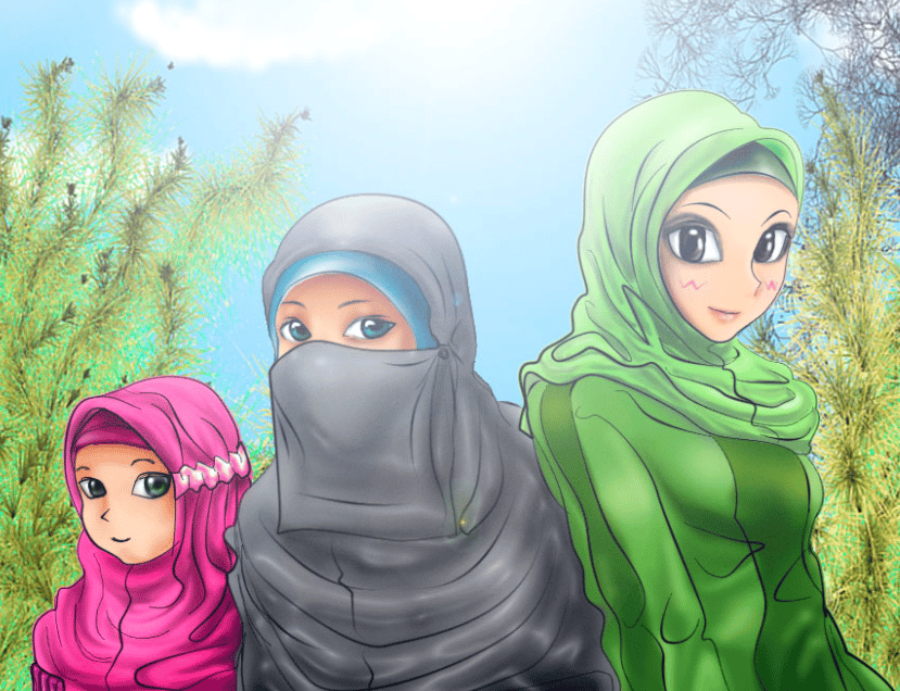 صديقات محجبات انمي 3