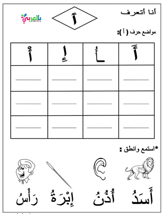 ورقــة عمل الحروف الهجائية 4