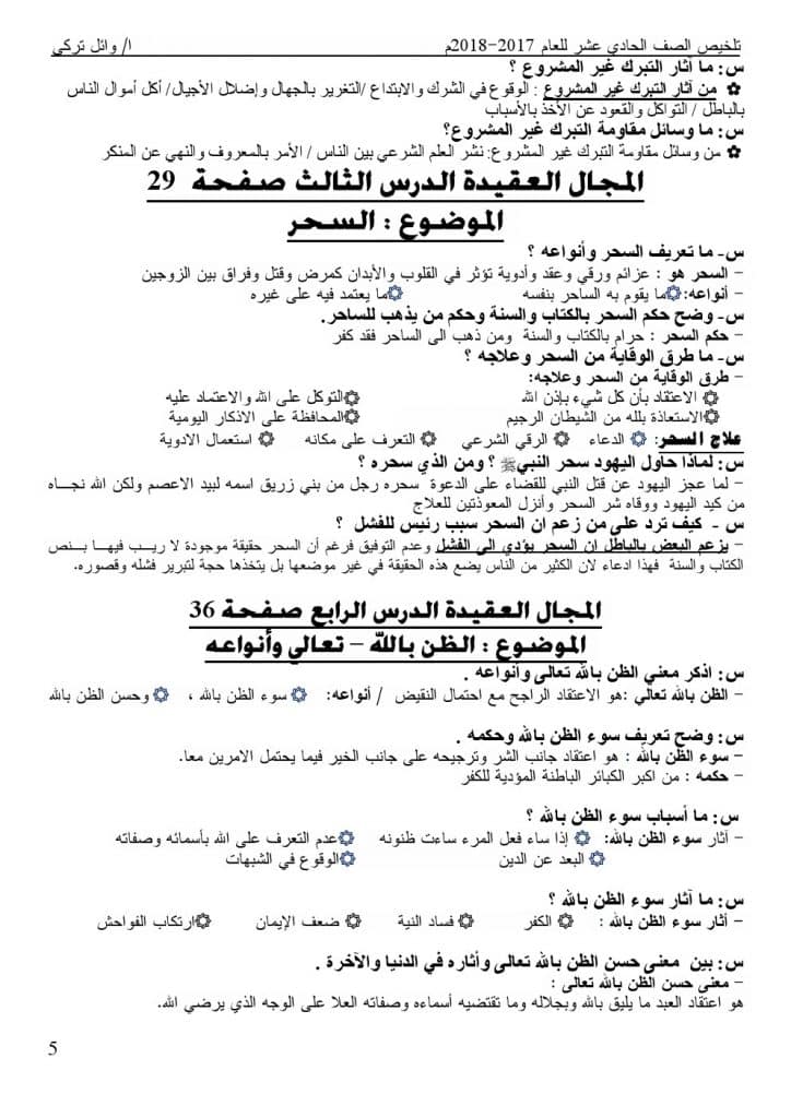 دروس التربية الإسلامية للصف الحادي عشر 4