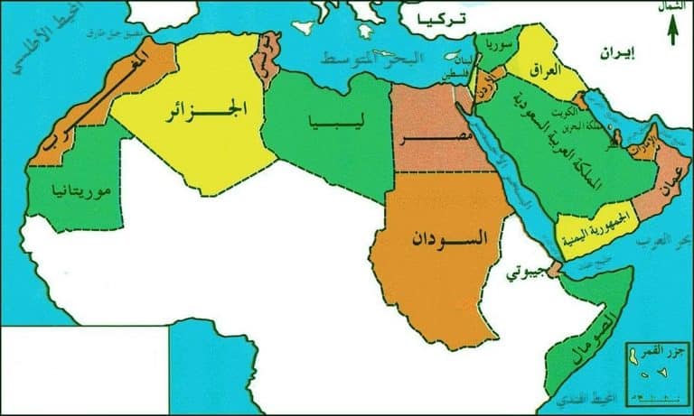 خريطة العالم العربي
