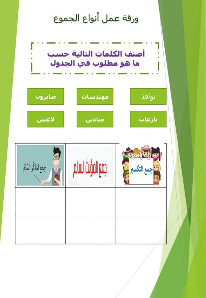 ورقة عمل جمع المذكر السالم 2