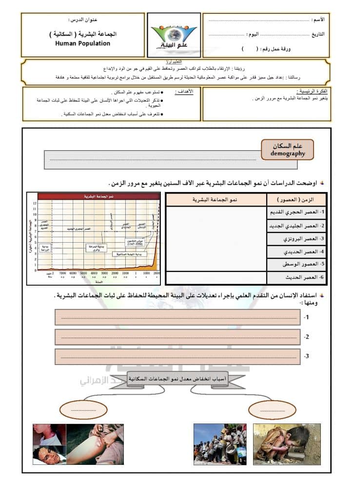 ورقة عمل علم بيئة المجتمعات الحيوية 4