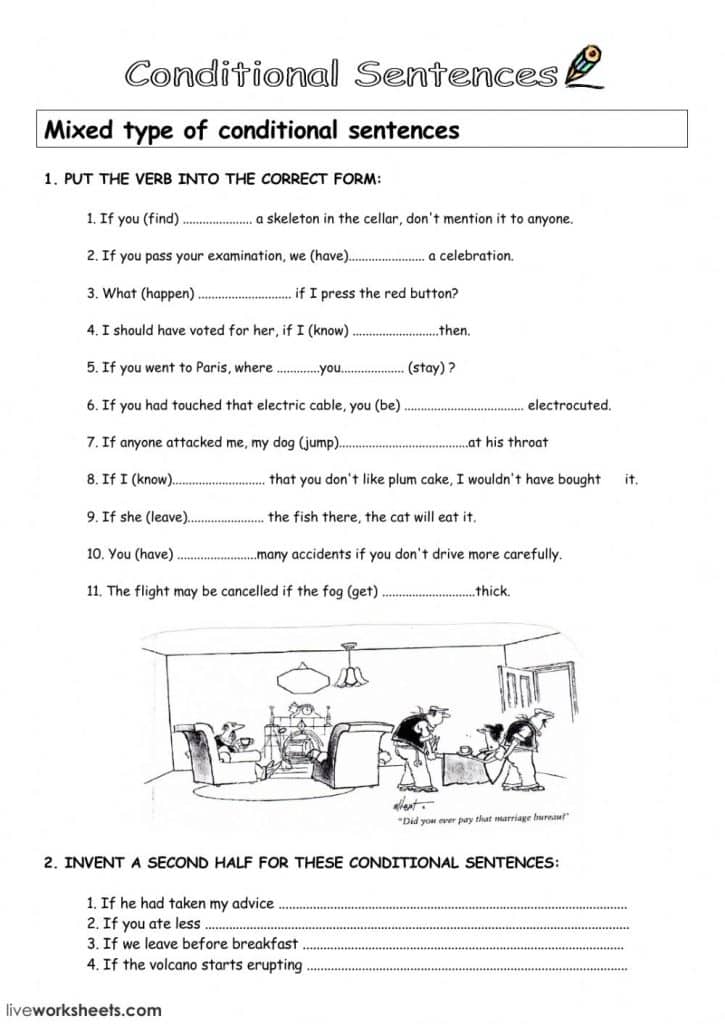 Mixed conditionals exercises