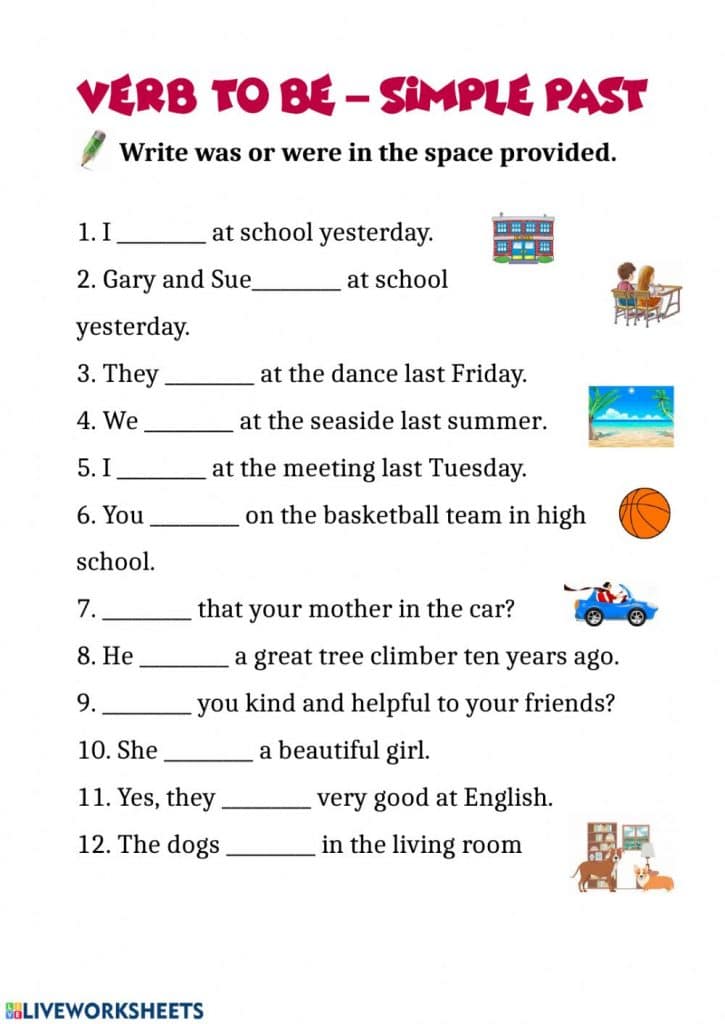تدريبات على verb to be في الماضي 2