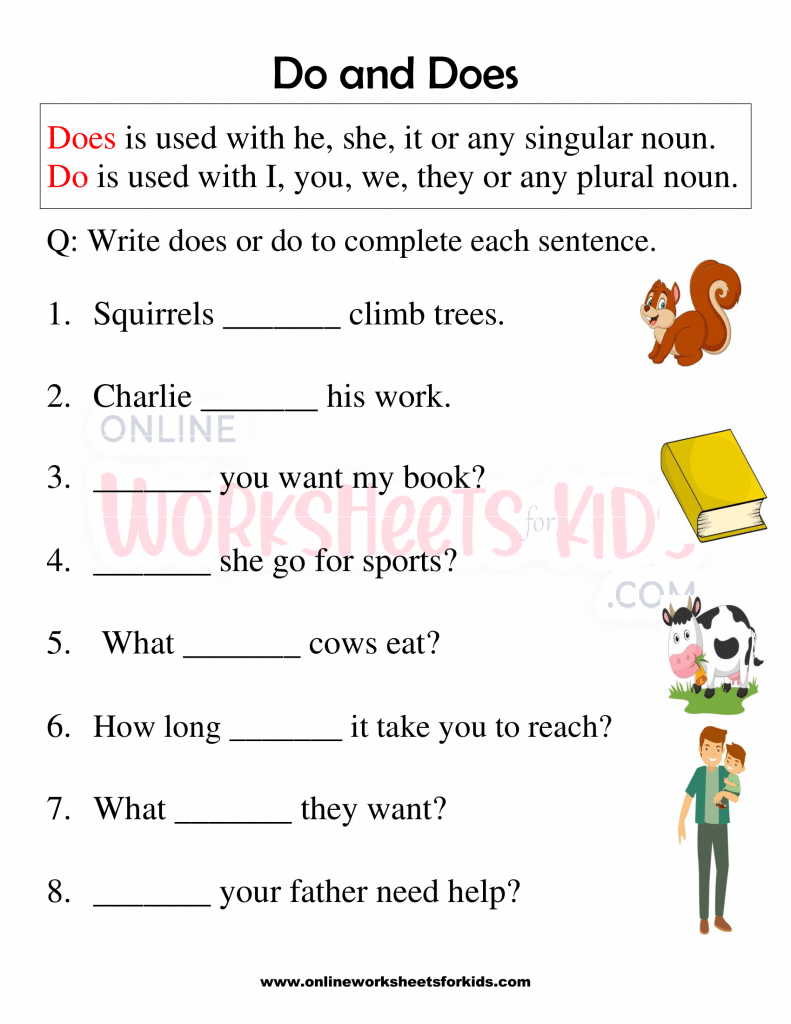 تدريبات على do does للاطفال 1