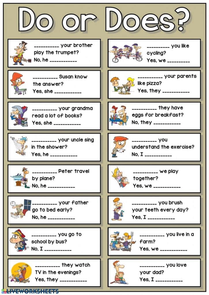 تدريبات على do does 3