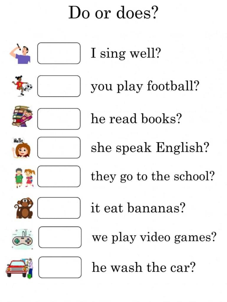 تمارين على verb to do 2