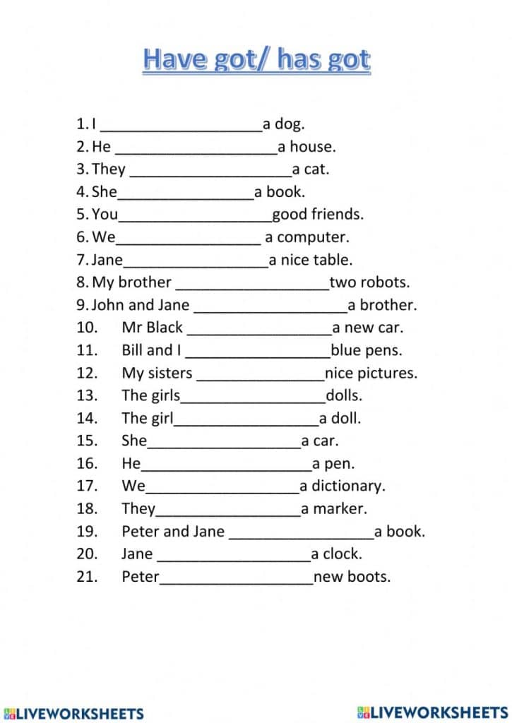 تمارين علي have got 1