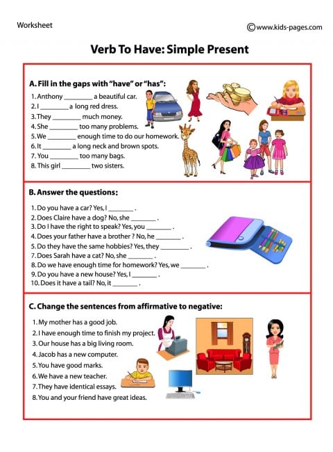 تمارين على verb to have