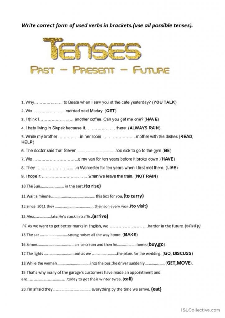 تدريبات على tenses  1