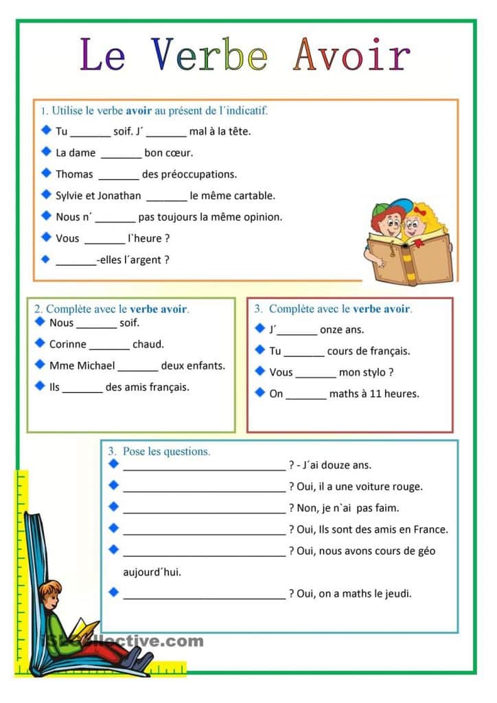 تدريبات على verb avoir 1