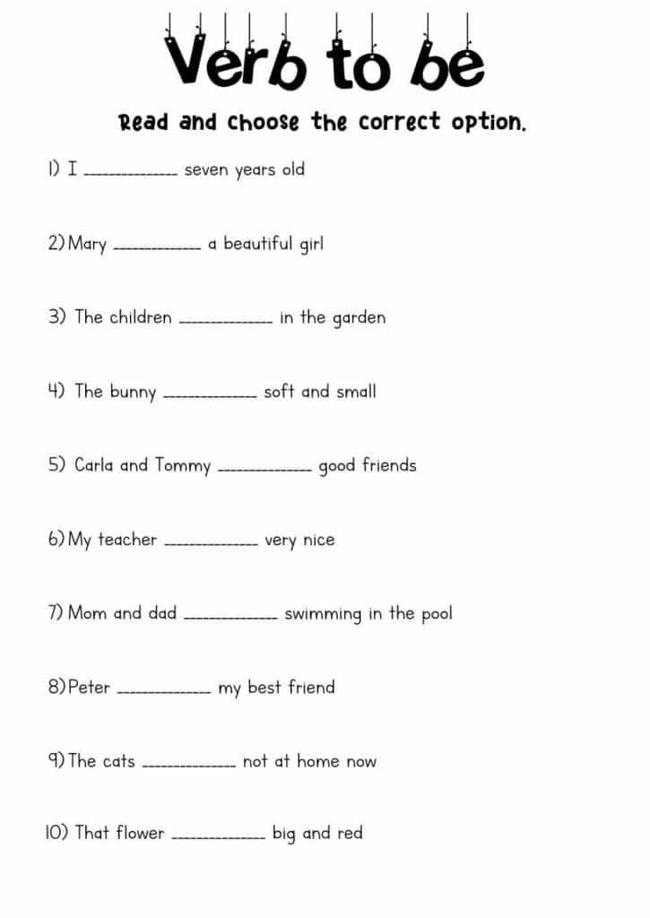 تمارين على verb to be