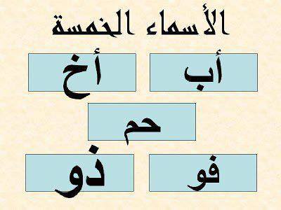 تمارين عن الأسماء الخمسة