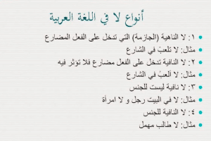 انواع لا في اللغة العربية