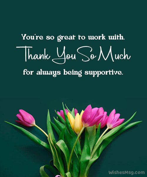 thank you messages to colleagues for support