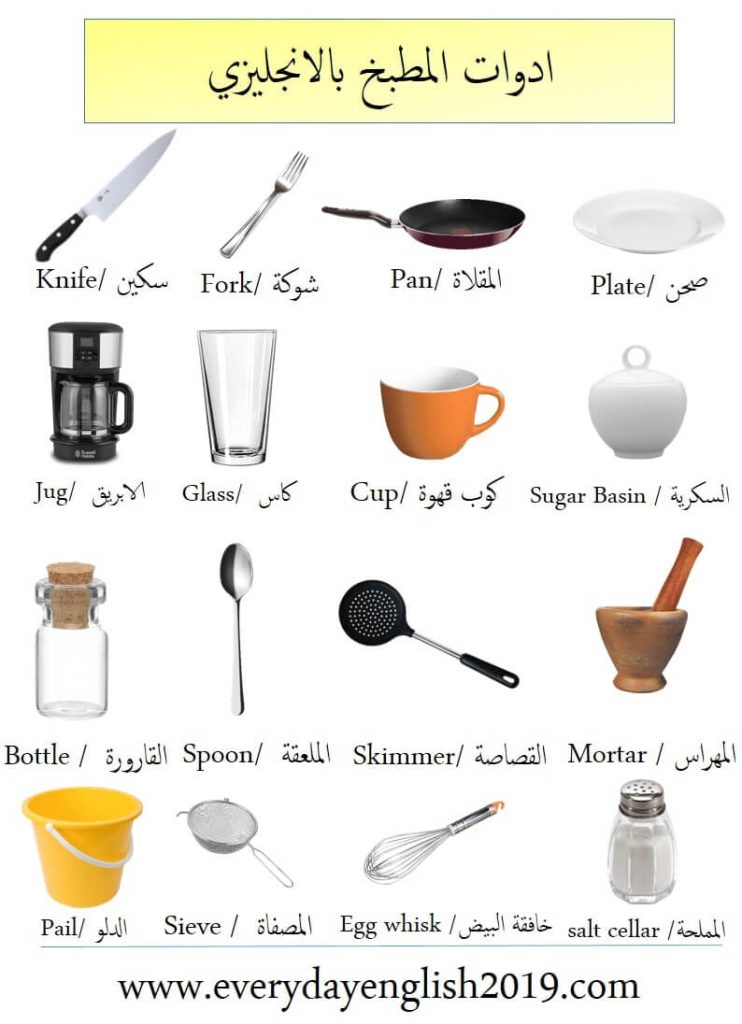 اسماء ادوات المطبخ بالانجليزي بالصور