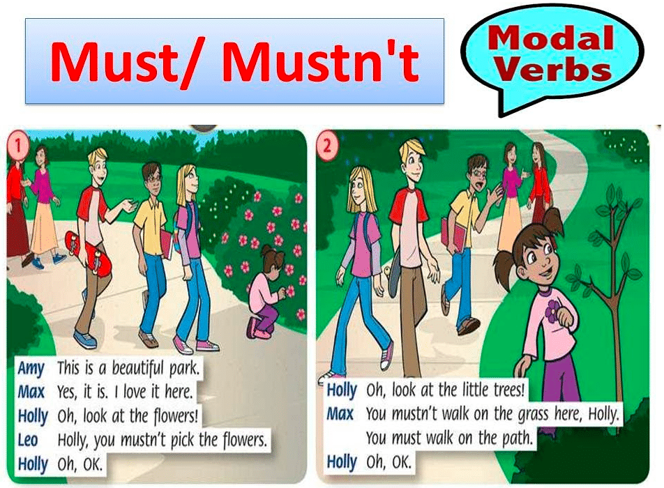 جمل بالانجليزية فيها must و mustn't