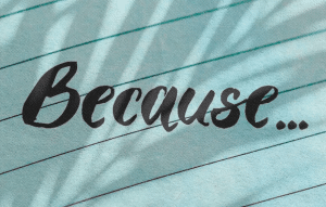 جمل بالانجليزي فيها because