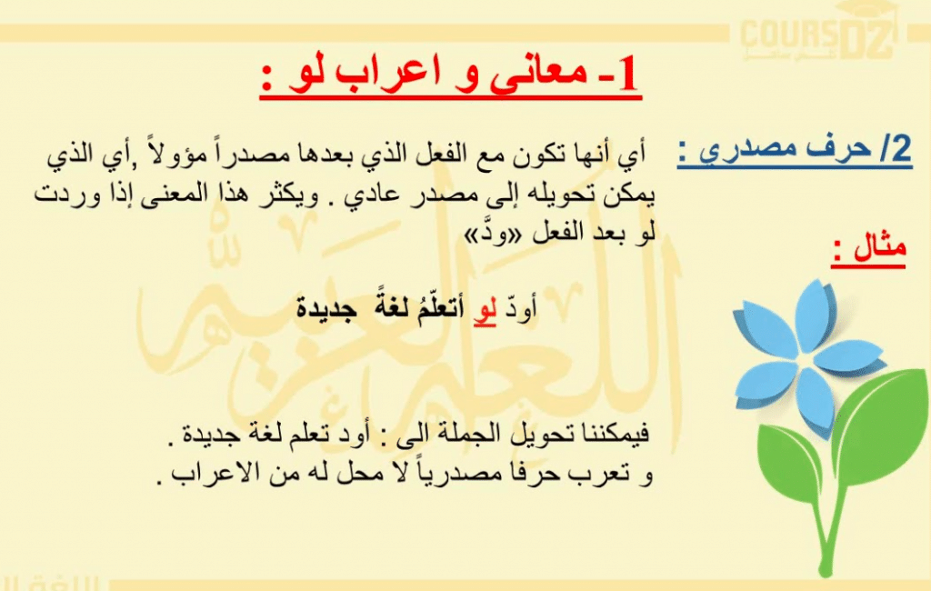 جمل فيها لو