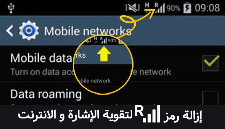 حل مشكلة ظهور حرف r فوق الشبكة