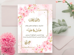 بطاقة دعوة عقد قران جاهزة