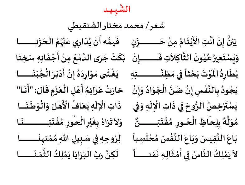 أبيات شعر عن الشهداء