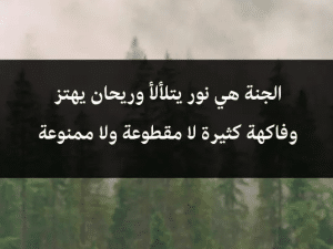 كلمات قصيرة عن الجنة