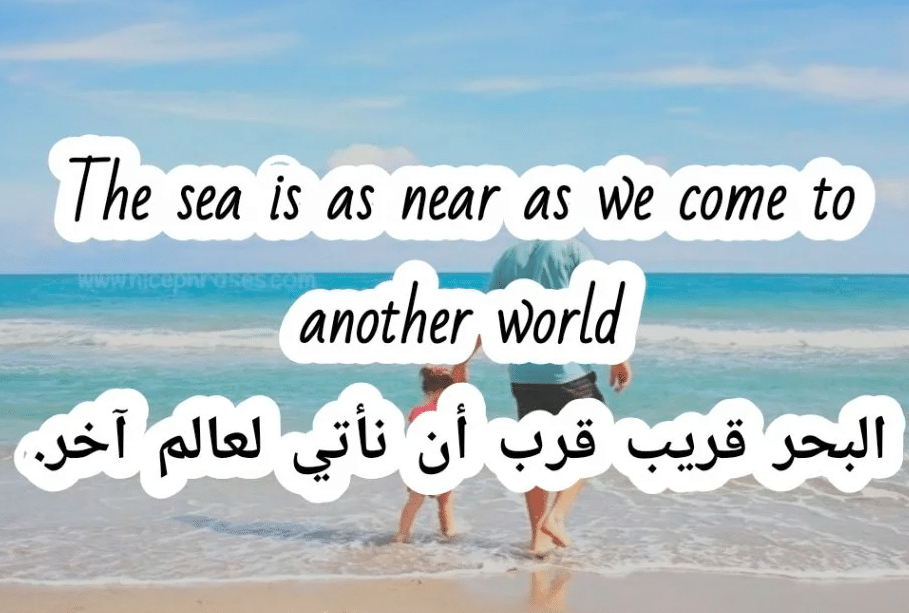 جمل عن الشاطئ بالانجليزي