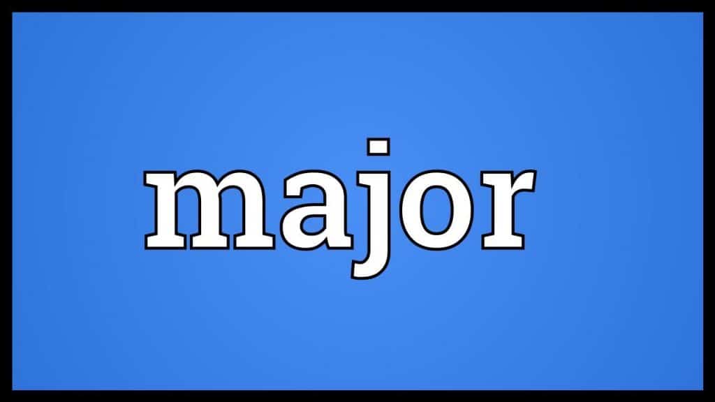 معنى كلمة major بالانجليزي