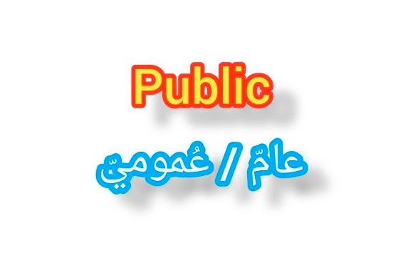 معنى وترجمة public بالانجليزي