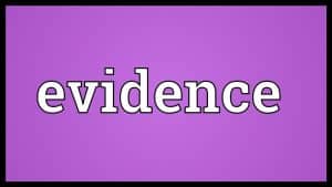 معنى كلمة evidence بالانجليزي