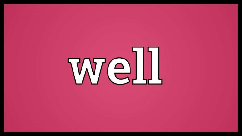 مصطلحات كلمة well بالانجليزي