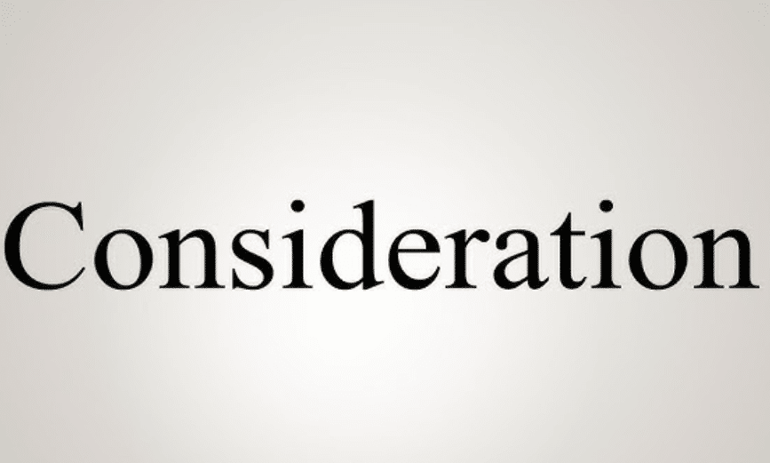 معنى consideration بالانجليزي
