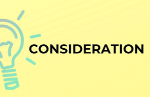 معنى consideration بالانجليزي